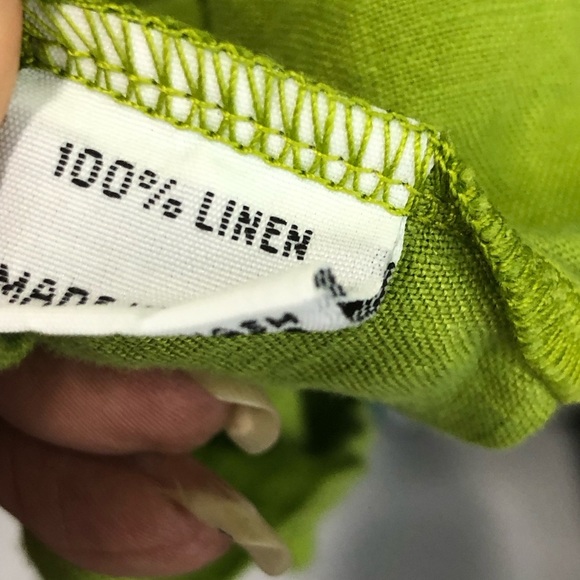 Bryn Walker lime green linen, hooded, lagoonlok tunic top - Picture 9 of 9